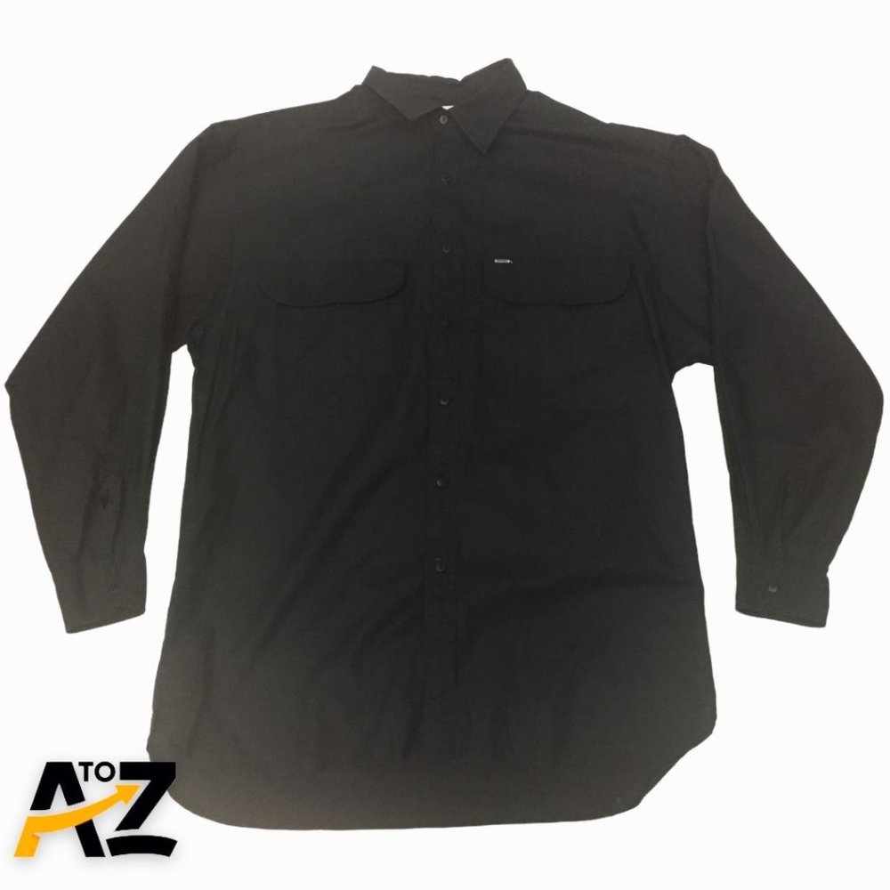 Vintage Street Scenes Men Shirt Size M Black Collared Long Sleeves Button Down